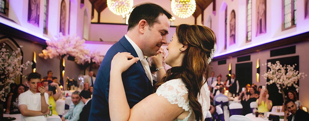 First dance at a Hanbury Manor wedding