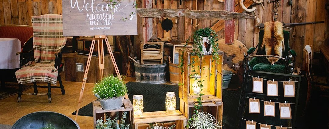 Beautifully staged wedding signage
